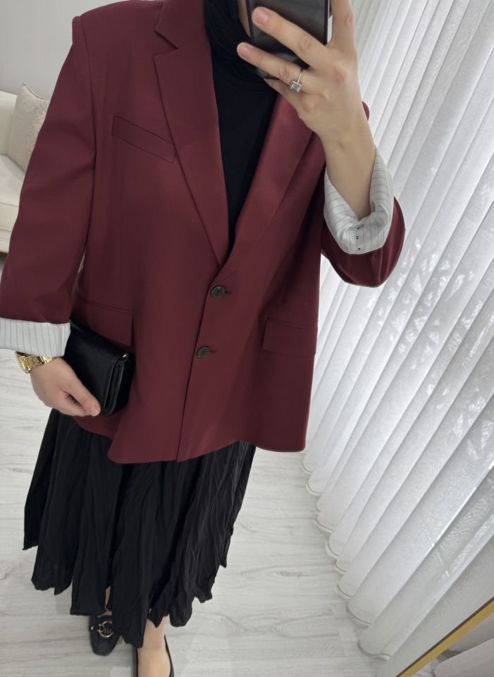 Bordo Blazer ceket