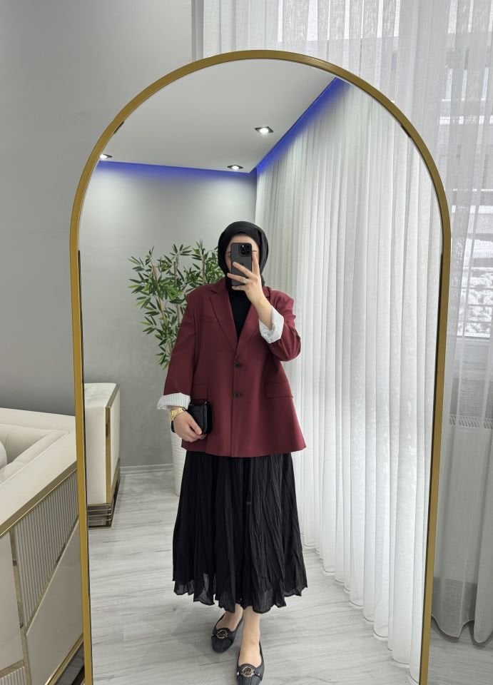 Bordo Blazer ceket