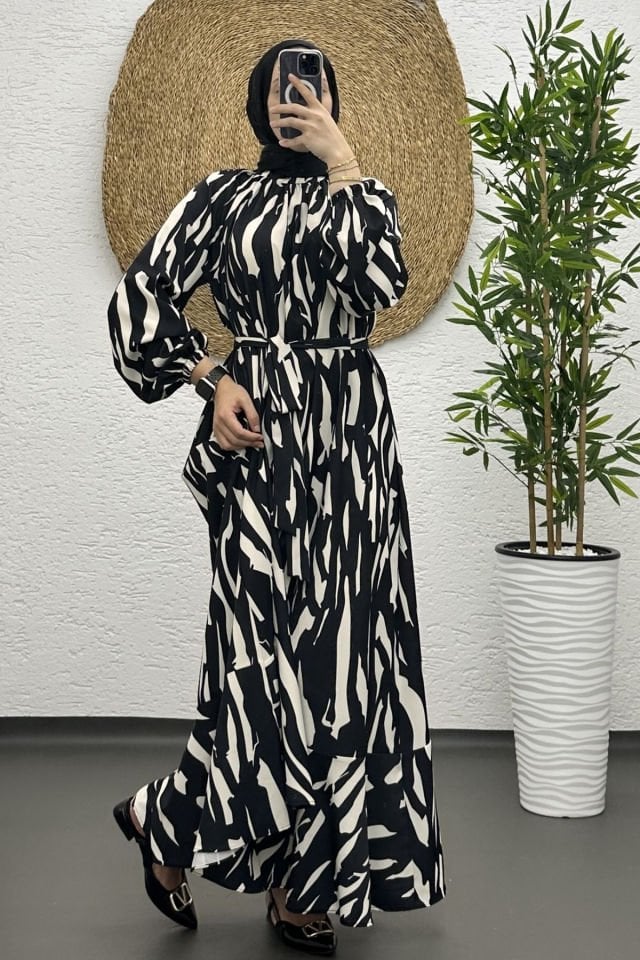 Zebra desen elbise