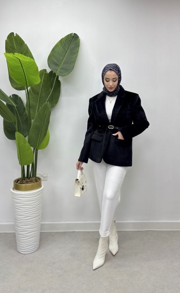 Pintreset siyah ceket