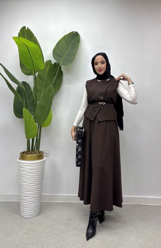 ELEGANCE TAKIM KAHVERENGİ