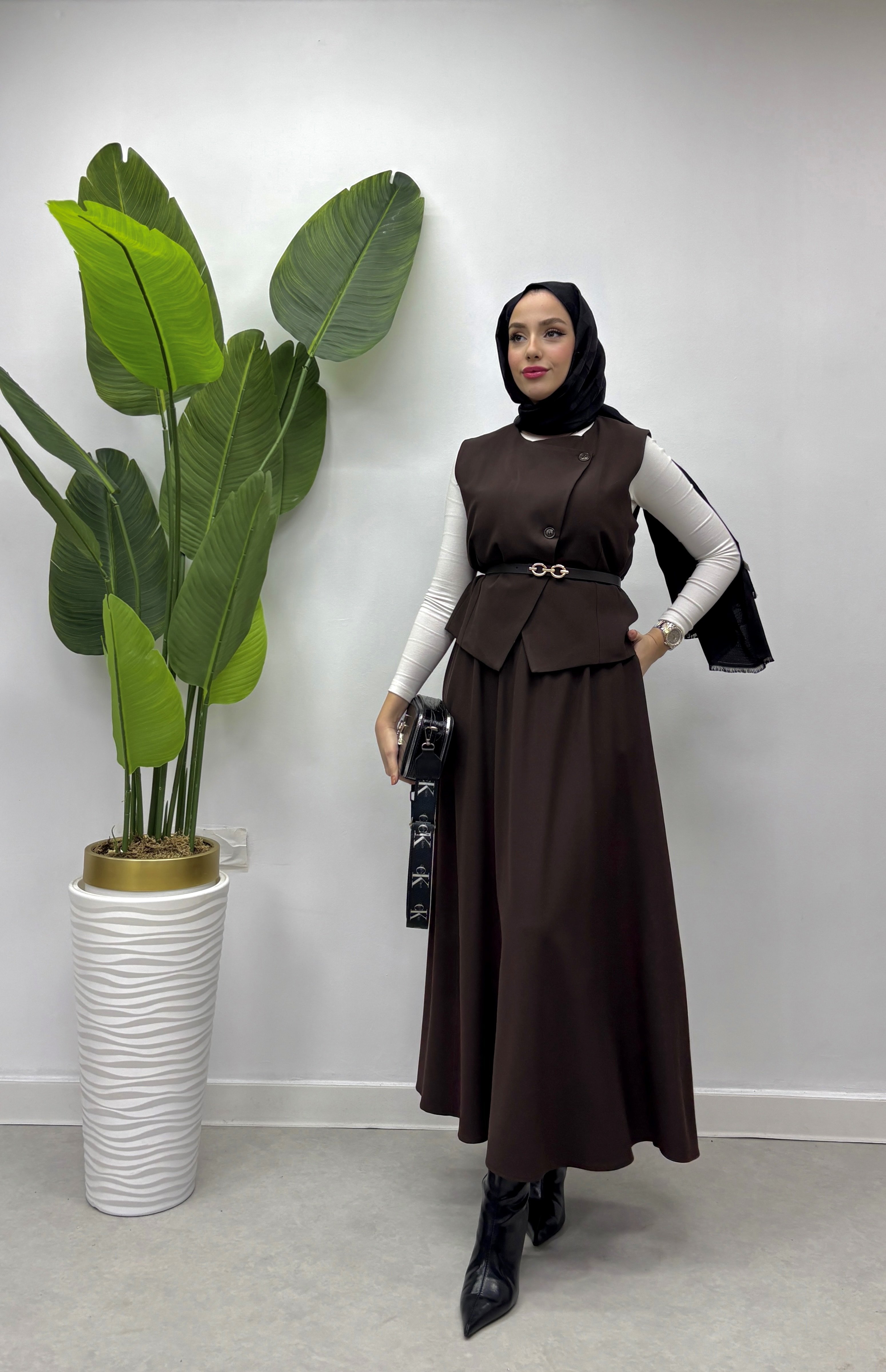 ELEGANCE TAKIM KAHVERENGİ
