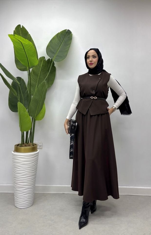 ELEGANCE TAKIM KAHVERENGİ