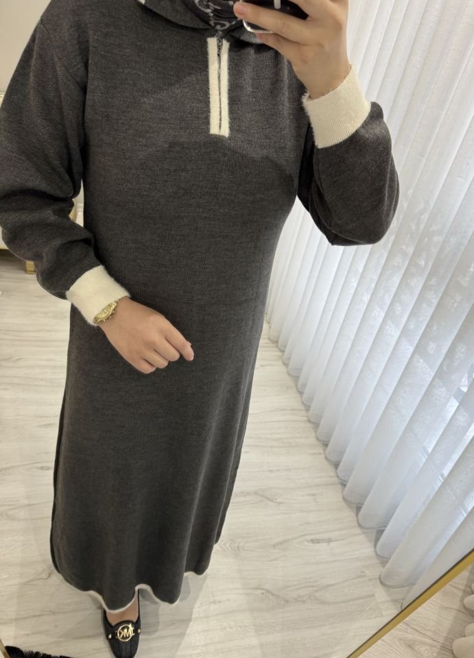 ELİPS triko elbise antrasit
