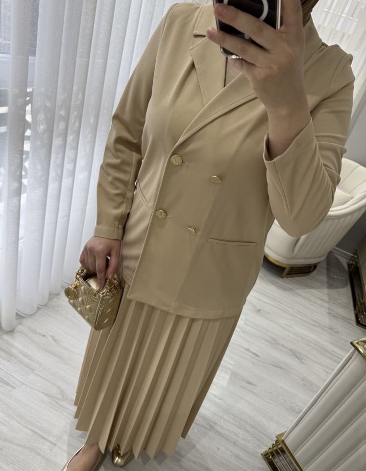 Blazer ceket taba