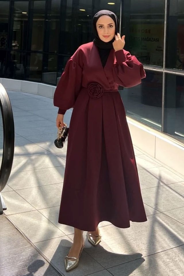 Katre elbise bordo