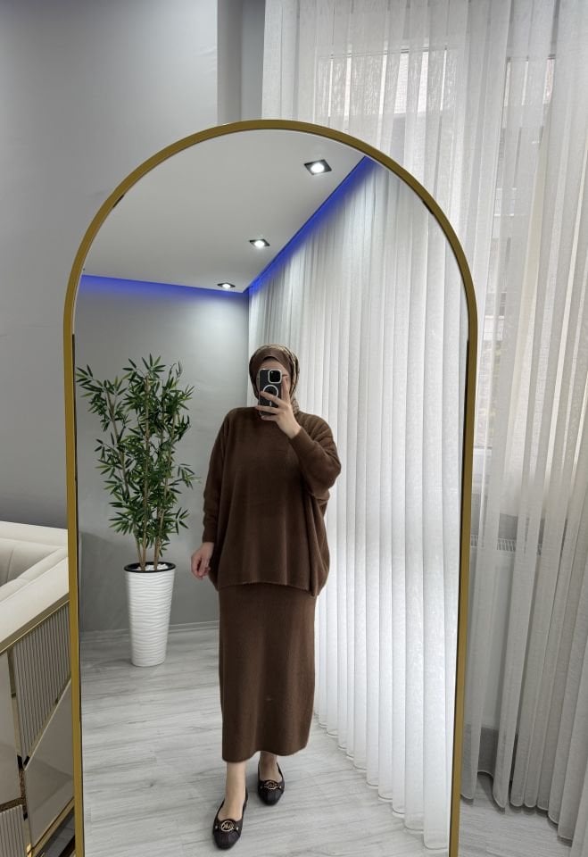 Angora takım kahve rengi