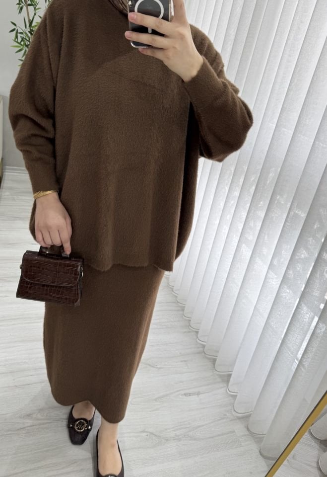 Angora takım kahve rengi