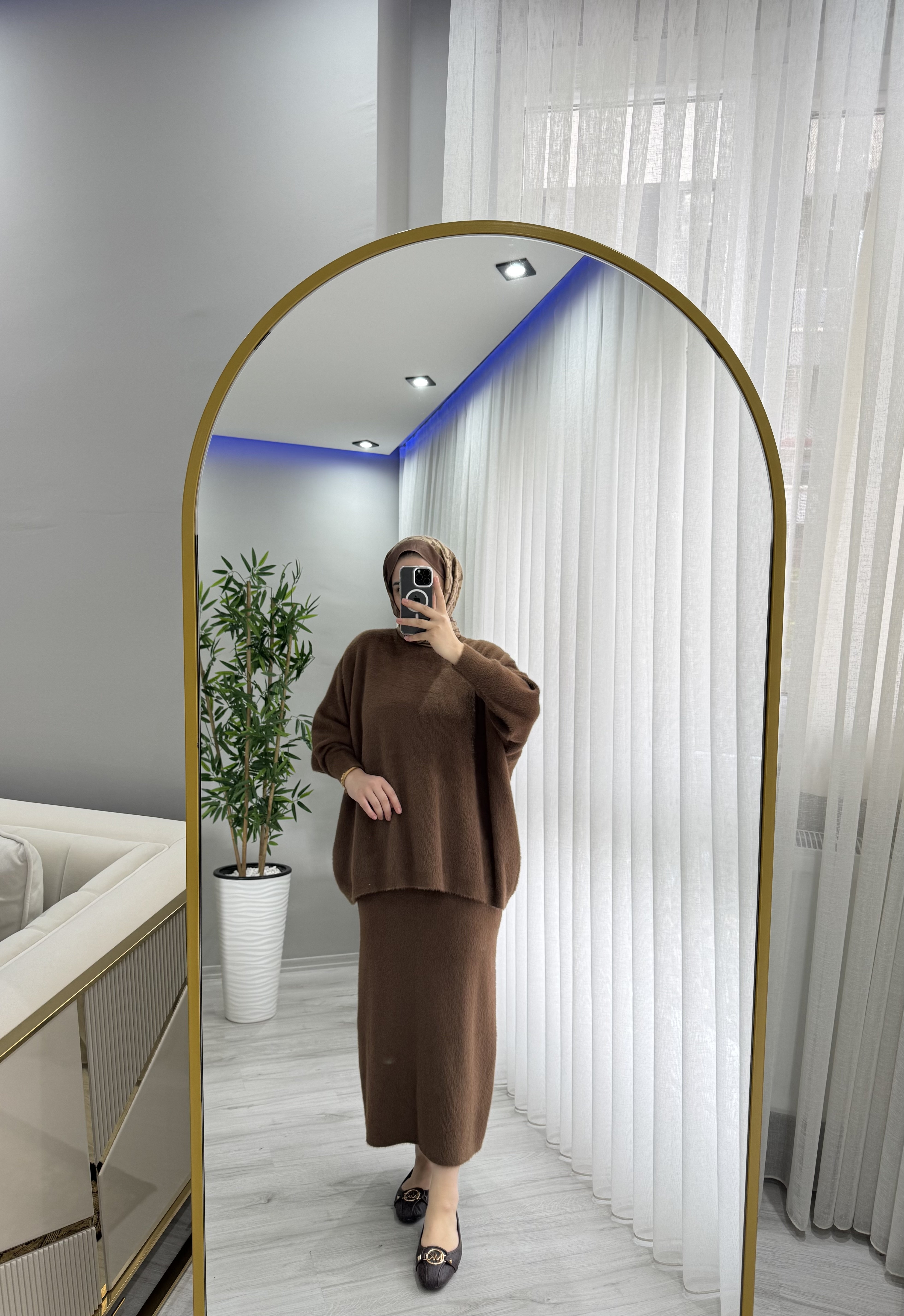 Angora takım kahve rengi