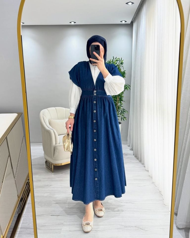 denim elbise