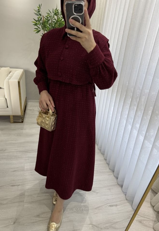 Şanel elbise bordo