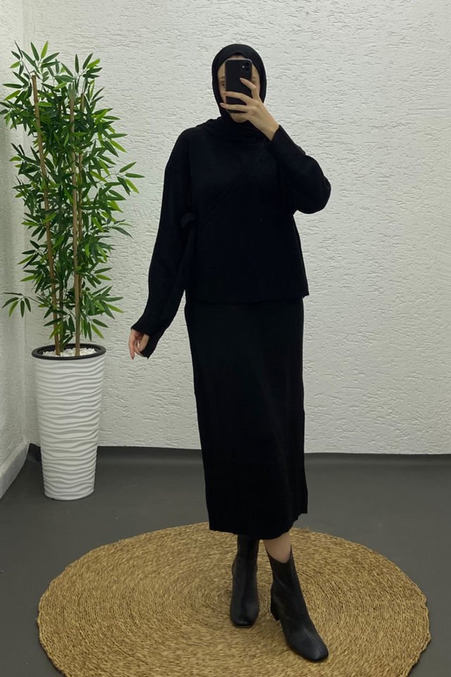 Yandan Bağlamalı Elbise Siyah