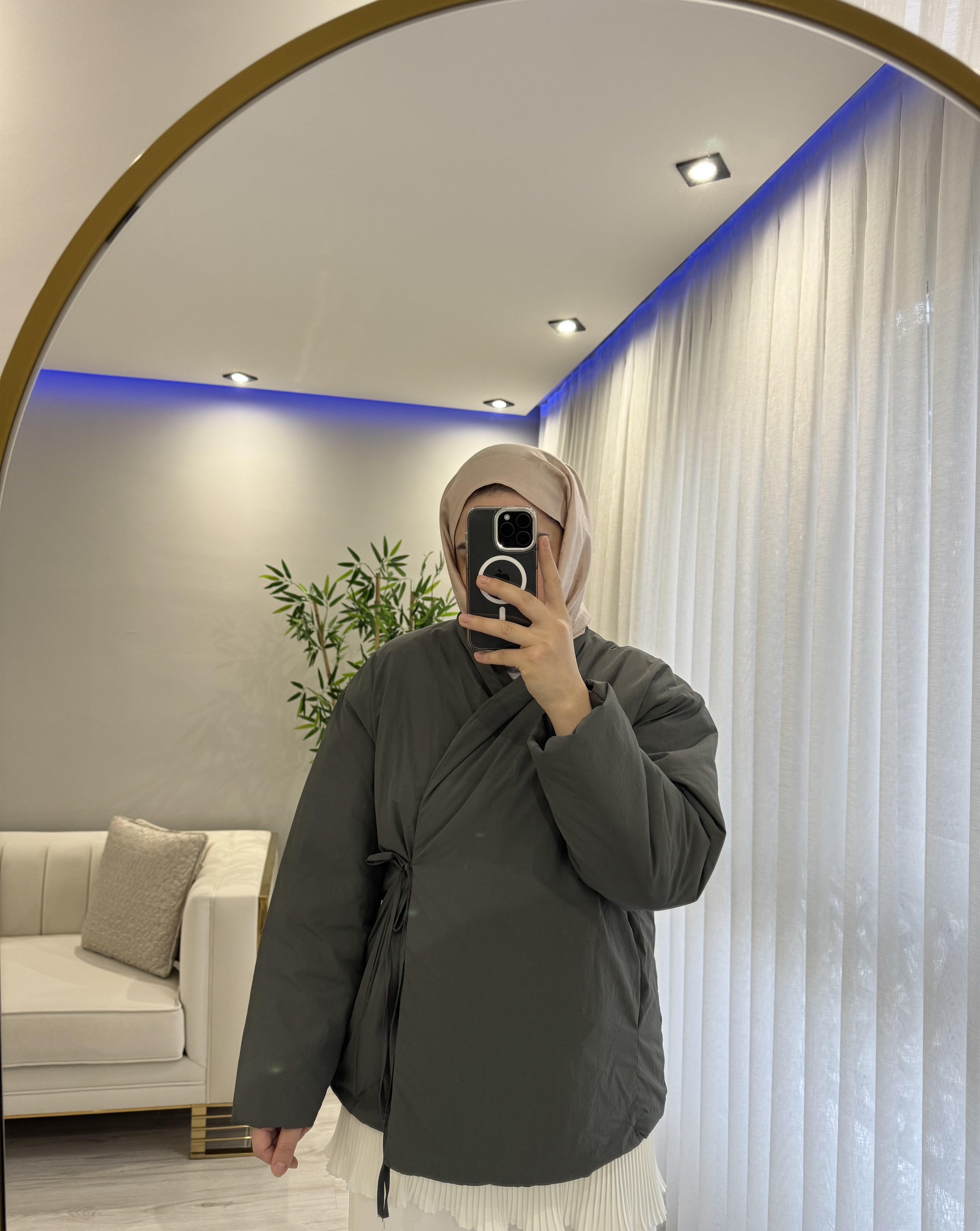 Yandan Bağlamalı Haki Mont