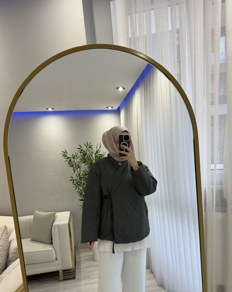 Yandan Bağlamalı Haki Mont