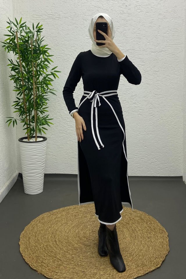 Pelerin Elbise Siyah