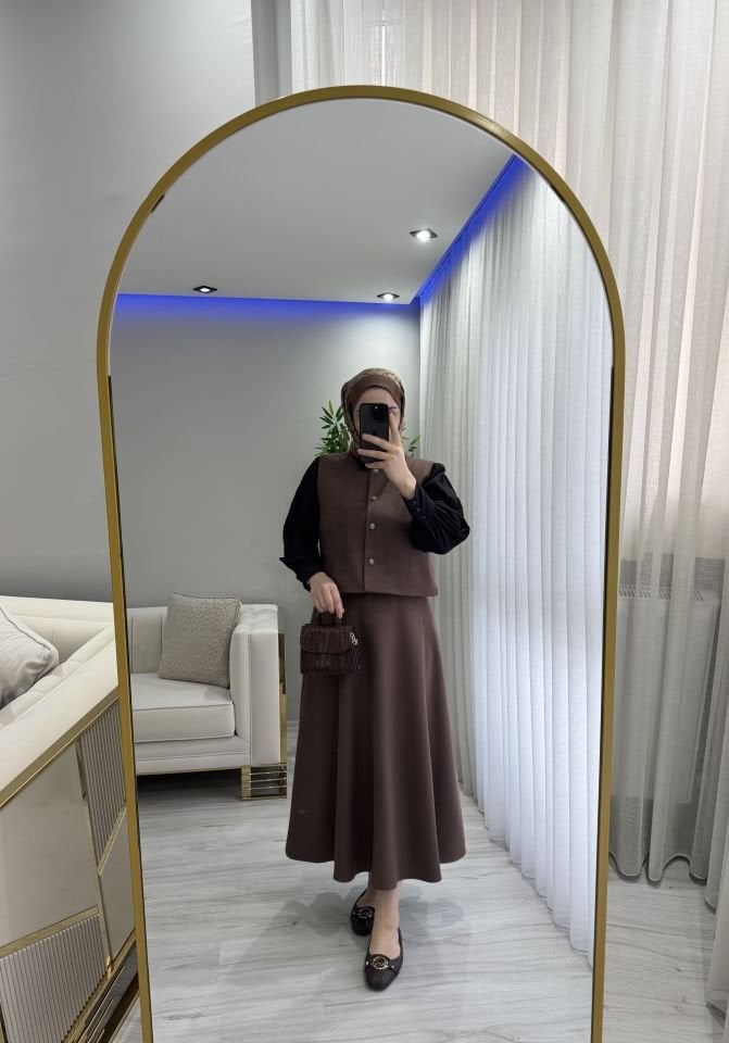 SÜET TAKIM KAHVERENGİ