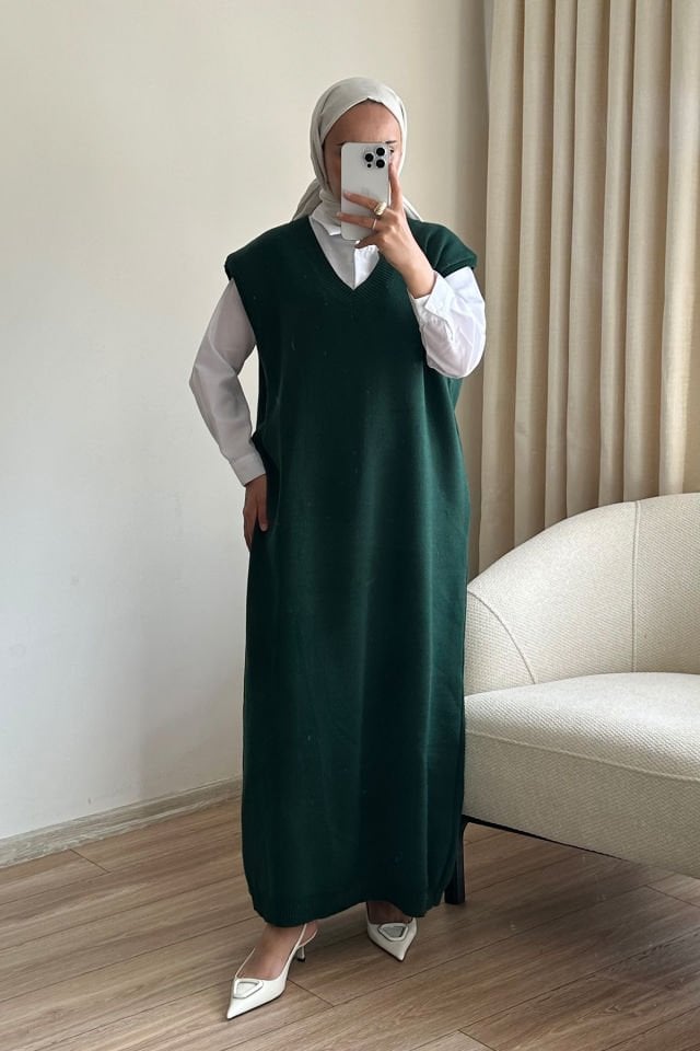 SÜVETER ELBİSE YEŞİL
