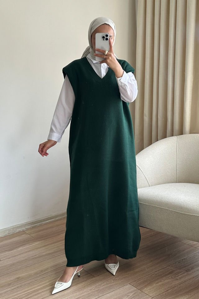 SÜVETER ELBİSE YEŞİL