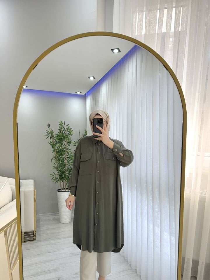 Tensel tunik gömlek 44