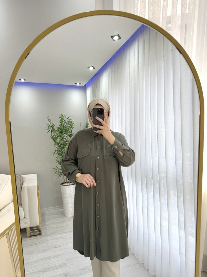 Tensel tunik gömlek 44